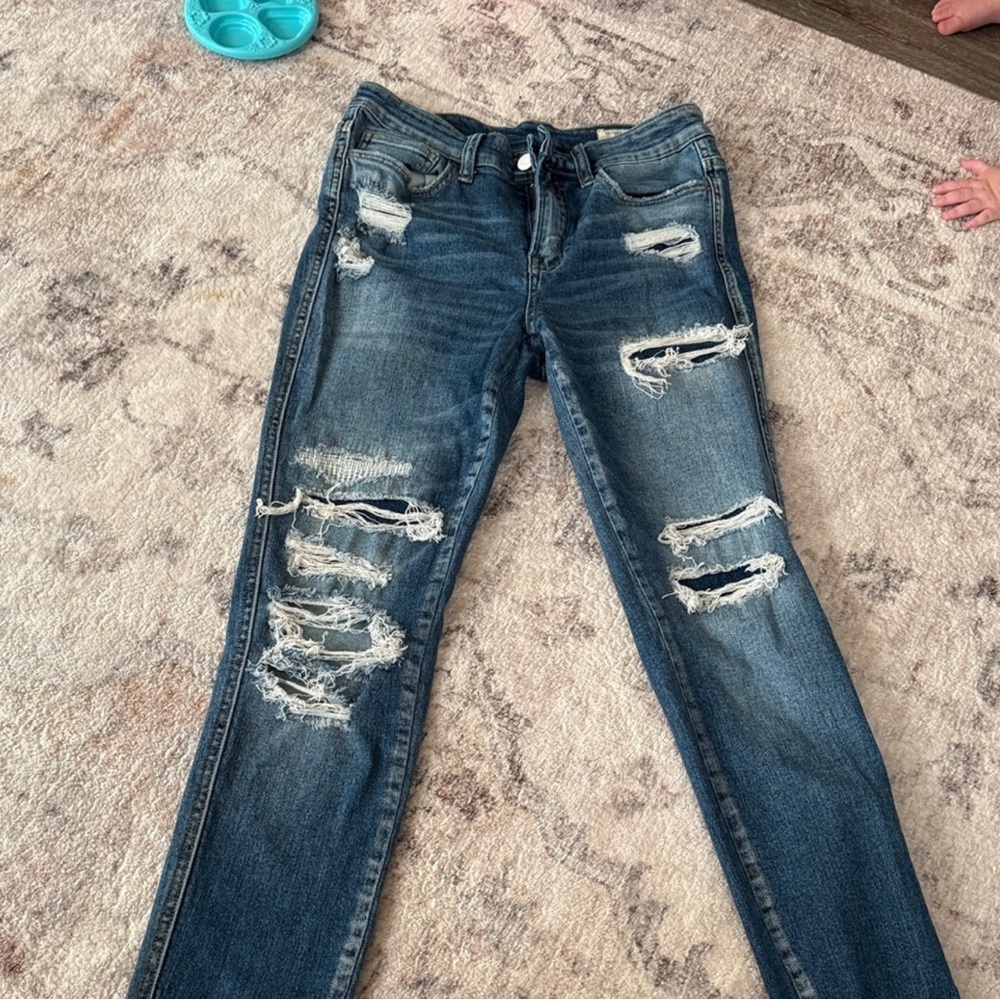 Classic Distressed Blue Skinny Jeans
